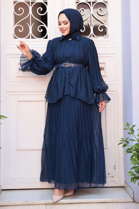 Modest Navy Blue Dual Suit 4478L - NEVA STYLE