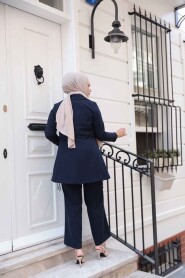 Modest Navy Blue Dual Suit 62221L - 4