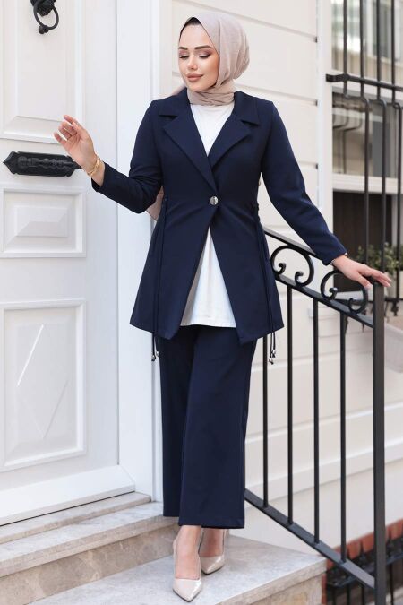 Modest Navy Blue Dual Suit 62221L - NEVA STYLE