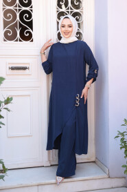 Modest Navy Blue Dual Suit 7656L - 2