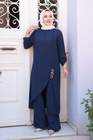 Modest Navy Blue Dual Suit 7656L - 3