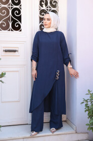 Modest Navy Blue Dual Suit 7656L - 1