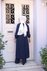 Modest Navy Blue Dual Suit 7656L - 4