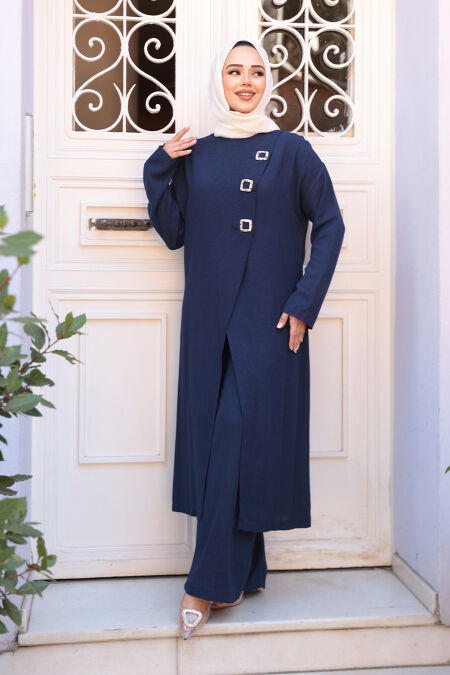 Modest Navy Blue Dual Suit 7675L - NEVA STYLE