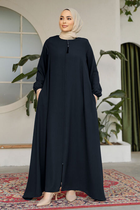 Modest Navy Blue Dubai Abaya 26301L - NEVA STYLE