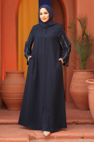 Modest Navy Blue Dubai Abaya 2634L - 2