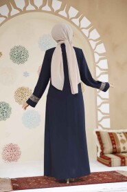 Modest Navy Blue Dubai Abaya 29112L - 3