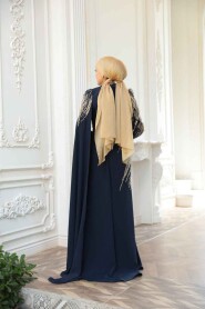 Modest Navy Blue Engagement Dress 51423L - 6