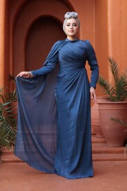 Modest Navy Blue Engagement Dress 5296L - 2