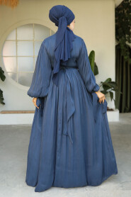 Modest Navy Blue Evening Dress 25890L - 3