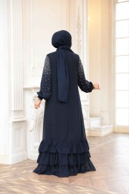 Modest Navy Blue Evening Dress 25906L - 4