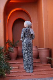 Modest Navy Blue Evening Gown 52554L - 5