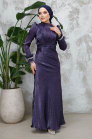 Modest Navy Blue Evening Long Dress 50481L 