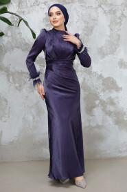 Modest Navy Blue Evening Long Dress 50481L - 3