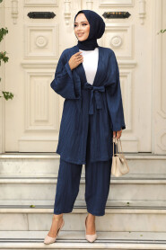 Modest Navy Blue Kimono Dual Suit 12531L - 2