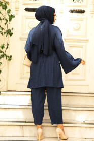 Modest Navy Blue Kimono Dual Suit 12531L - 3