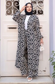 Modest Navy Blue Kimono Dual Suit 12889L - 3