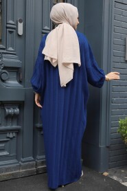 Modest Navy Blue Knitwear Dress 30633L - 3