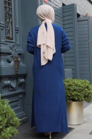 Modest Navy Blue Knitwear Dual Suit 50635L - 4