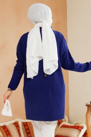 Modest Navy Blue Knitwear Tunic 65903L - 3