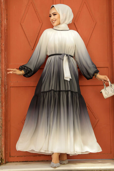 Modest Navy Blue Long Dress 12536L - NEVA STYLE