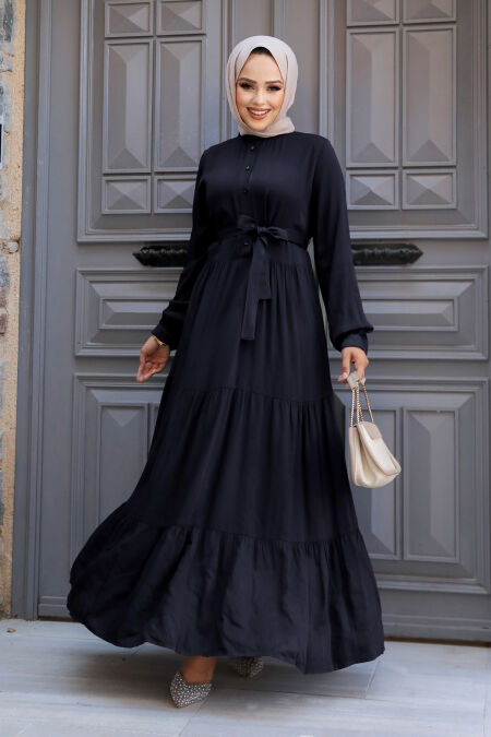 Modest Navy Blue Long Dress 22042L - NEVA STYLE