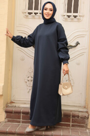 Modest Navy Blue Long Sleeve Dress 23641L - 3