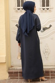 Modest Navy Blue Long Sleeve Dress 23641L - 4