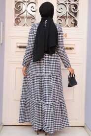 Modest Navy Blue Long Sleeve Dress 2702L - 3