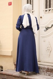 Modest Navy Blue Maxi Dress 6621L - 4