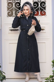 Modest Navy Blue Parka Coat 90281L - 2