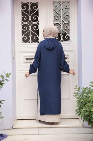 Modest Navy Blue Pastel Dress 76612L - 4