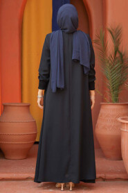 Modest Navy Blue Plus Size Abaya 26302L - 2