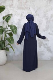 Modest Navy Blue Plus Size Abaya 29123L - 5