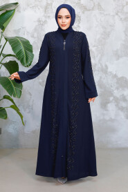 Modest Navy Blue Plus Size Abaya 29123L - 2