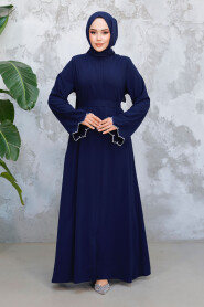 Modest Navy Blue Plus Size Abaya 29125L - 2