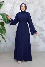 Modest Navy Blue Plus Size Abaya 29125L - 3