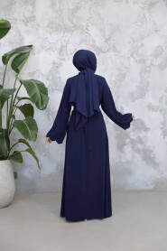 Modest Navy Blue Plus Size Abaya 29125L - 4