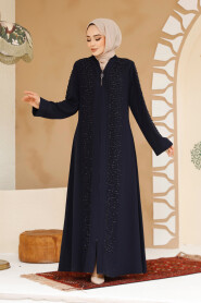 Modest Navy Blue Plus Size Abaya 29127L - 2