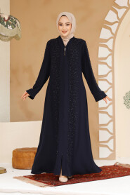 Modest Navy Blue Plus Size Abaya 29127L - 4