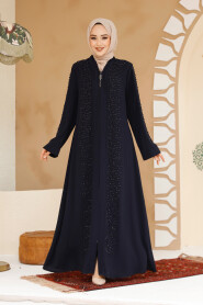 Modest Navy Blue Plus Size Abaya 29127L 