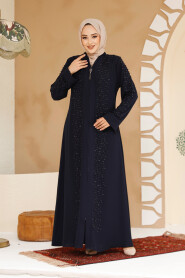 Modest Navy Blue Plus Size Abaya 29127L - 5