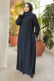 Modest Navy Blue Plus Size Abaya 45275L - 2