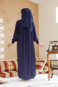 Modest Navy Blue Plus Size Abaya 45293L - 3