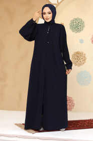 Modest Navy Blue Plus Size Abaya 45296L - 1