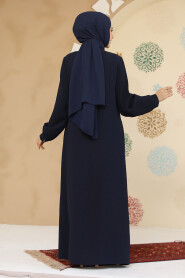 Modest Navy Blue Plus Size Abaya 45296L - 2