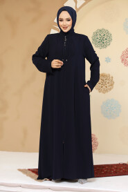 Modest Navy Blue Plus Size Abaya 45298L - 2