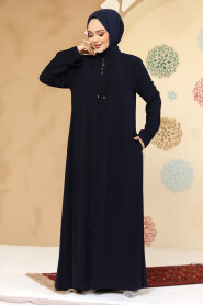 Modest Navy Blue Plus Size Abaya 45298L - 3