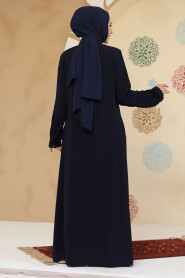 Modest Navy Blue Plus Size Abaya 45298L - 4