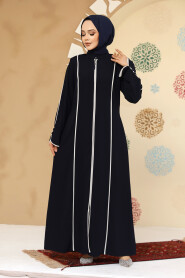 Modest Navy Blue Plus Size Abaya 45300L - 1